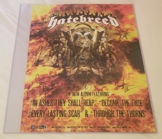 Hatebreed Autographed 18x24 Promo Poster Signed By 4 Members