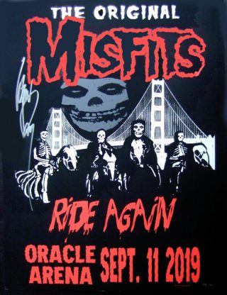 Og Misfits Oakland,  Ca Sept 11 2019 Danzig Signed Ltd Ed Glo In Dark Poster