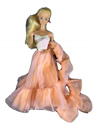 Mattel 1966 Barbie With Orange Dress
