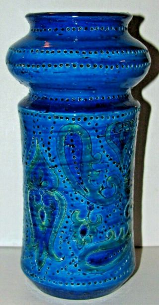 Rosenthal Netter Aldo Londi Bitossi Rimini Blue Ceramic Vase / Paisleys