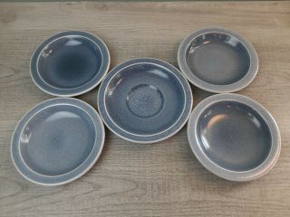4 Vintage Edith Heath Ceramics Blue 5 1/4 " Plates 1 - 6 " Saucer Plate