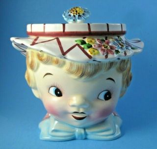 Vintage 1957 Lefton Dainty Miss Cookie Jar 040 Lady Head