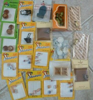 20 Packs Of Dollhouse Miniature Kitchen Items Tea Set,  Canned Food,  Crate,  Etc