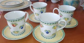 Villeroy Boch French Garden Fleurence Coffee Cup And Saucers,  Set Of 4