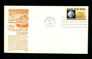 Us Fdc 1410 - 1413 Anderson 1970 Ca Anti Pollution Environment Set Of 4