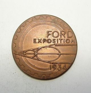 1934 So - Called Dollar Hk - 466 Century Of Progress Chicago Ford V8 Exposition 34mm