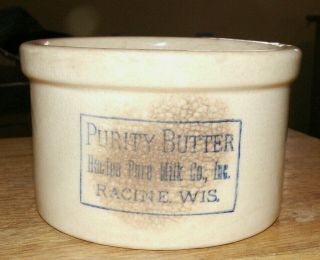 Purity Butter Crock Red Wing Stoneware Racine Pure Milk Co.  Wisconsin Wi
