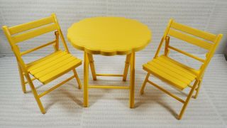 N15 Barbie Doll Bakery Bake Shop & Cafe Table & Chairs Accessory For Diorama