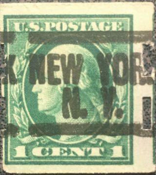 Scott 481 Us 1916 Washington 1 Cent Postage Stamp With Schermack Type Iii Perf