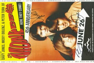 The Monkees autographed gig poster Peter Tork,  Micky Dolenz,  Davy Jones 2