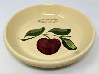 Vtg Watt Pottery Advertising Sinklers Apple 3 Leaf Oven Ware Pie Plate Dish Gz20