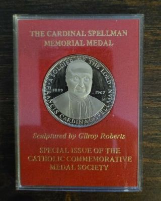 Cardinal Francis Spellman 1968 Sterling Silver Franklin Proof Medal
