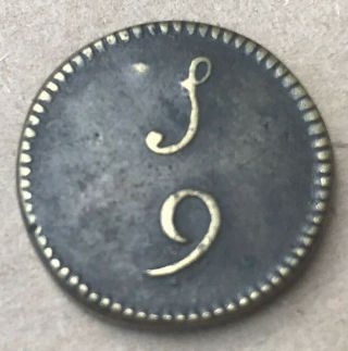 Georgian Coin Weight For 1/4 Joe Or 9 Shillings F,  Scarce Withers 1671 (h)