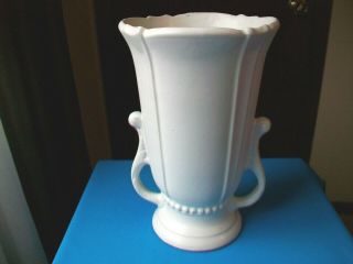 Vintage Robinson Ransbottom Deco Vase 123/ With Handles Matte White 10 "