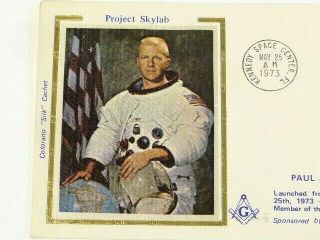1973 US FDC Project Skylab Kennedy Space Centre Masonic Stamp Club 3