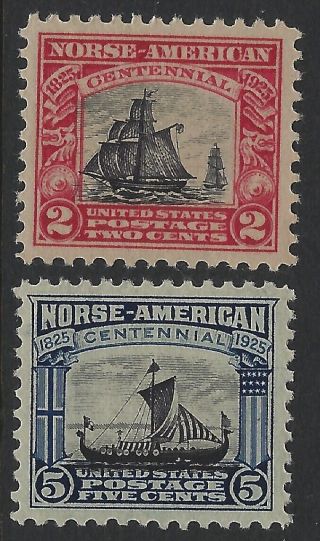 Us Stamps - Scott 620 & 621 - Norse American Issue Complete - Mnh (h - 486)