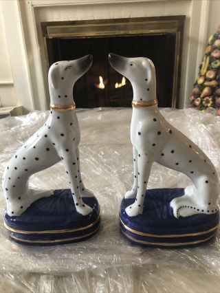 Pair Regal Staffordshire Style Dalmation Dogs