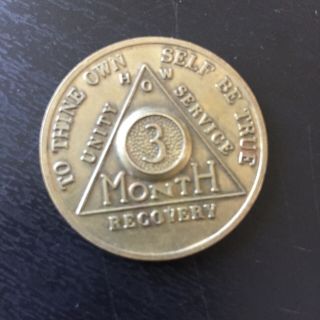 Vintage Alcoholics Anonymous Token Coin 3 Three Month Aa Back Sobriety