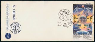 Mayfairstamps Us Fdc 1992 Space Block Spacepex Apollo Soyuz Cachet First Day Cov