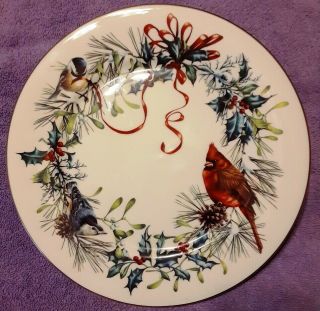 Lenox Winter Greetings By Catherine Mcclung 1995 Dinner Plates (2)