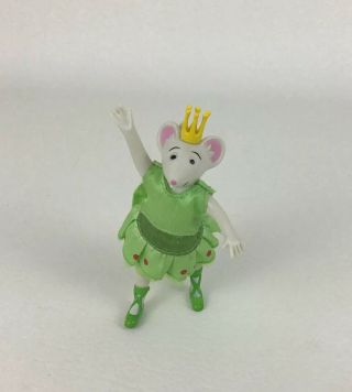 Angelina Ballerina Mouse Collectable 3 " Figure Doll Green Dress Crown Sababa