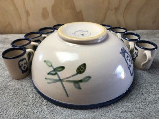 Vintage John B.  Taylor Ceramics Punch Bowl & Mug Set Rare Odd Find