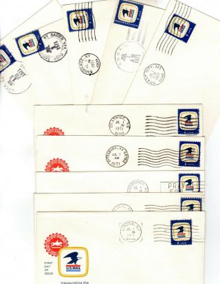 20 Inauguration Of Usps 1971 Fdcs From Small Towns - 2 Scans
