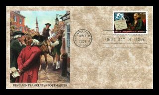 Dr Jim Stamps Us Benjamin Franklin Postmaster Unsealed Fdc Cover Fleetwood