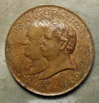 William Howard Taft Official Inaugural Medal 1909 Bronze 51mm F,  - Vf Detail