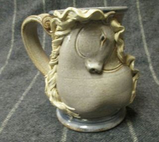 John Coiner Art Pottery Unicorn Winged Horse Hand Thrown Mug Dimensional
