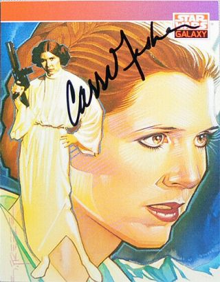 - Rare - 1993 - Carrie Fisher - Star Wars Galaxy Princess Leia Signed/autograph Card