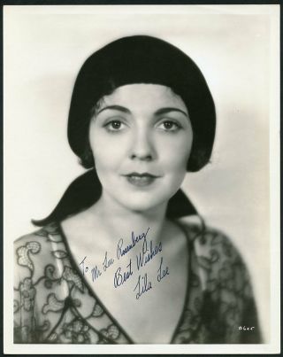 Lila Lee Portrait W Hand - Signed Autograph 1930 Photo By Fred Archer