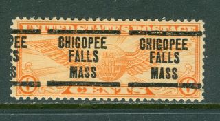 Chicopee Falls Ma 207 Precancel On 6 Cent Winged Globe Airmail,  Scott C19