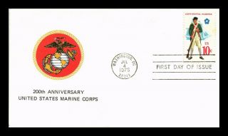 Dr Jim Stamps Us Marine Corps 200th Anniversary Uniform Unsealed Fdc Cover