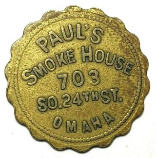 Early 1900s Omaha Ne 12 - 1/2¢ Brass Token - Paul 