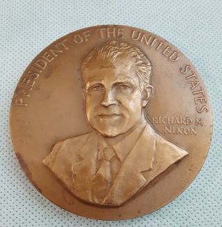 1973 Richard Nixon Presidential U.  S.  Inauguration Medal - 76mm
