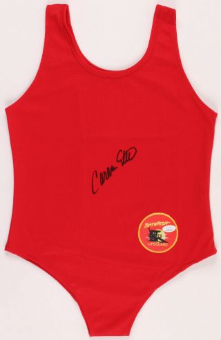 Carmen Electra Signed Baywatch Lani Red Classic Swimsuit Autograph Jsa