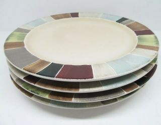Tabletops Lifestyles Jentry Set Of 4 Round Hand Painted Dinner Plates 11” EUC 2