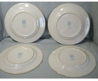 Tabletops Lifestyles Jentry Set Of 4 Round Hand Painted Dinner Plates 11” EUC 3