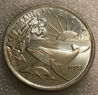 1993 Maui No Ka Oi One Dollar Trade Hawaii Token Coin Medal