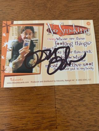 Black Sabbath Ozzy Osbourne Hand Signed Autographed “the Osbourne” Card