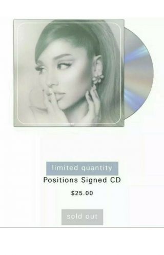 Ariana Grande Positions Signed Album Cd Autograph Limited Edition Us Confirmed