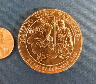 Navajo Code Talkers By Act Of Congress 2000 Usmc Wwii Bronze Medal