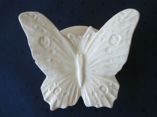 Wall Pocket Planter Vase Vintage Nelson Mccoy Art Pottery White Butterfly Lovely