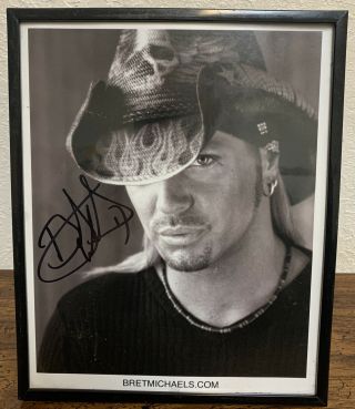 Bret Michaels Autograph Signed Auto Photo In Frame