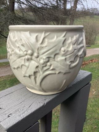 Vintage Mccoy Jardanaire Planter Holly Berry And Leaves -