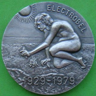 L@@k Nude Making Fire Electricity Nuclear Power Plants Company Electrobel Medal