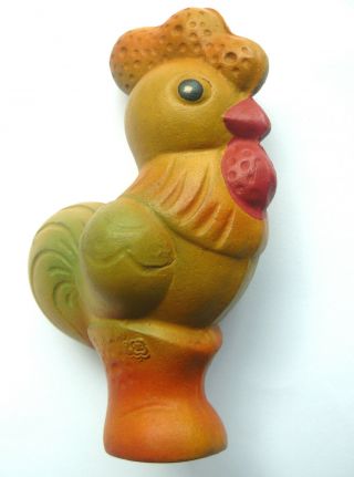 1960s Ussr Russian Soviet Rubber Toy Rooster Cock