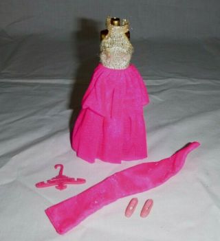 Vtg 70s Topper Dawn Doll Outfit Silverbeam Dream 714 Dress Wrap Shoes