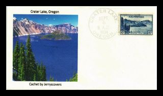 Us Cover Crater Lake Oregon National Parks Fdc Scott 745 Add On Cachet